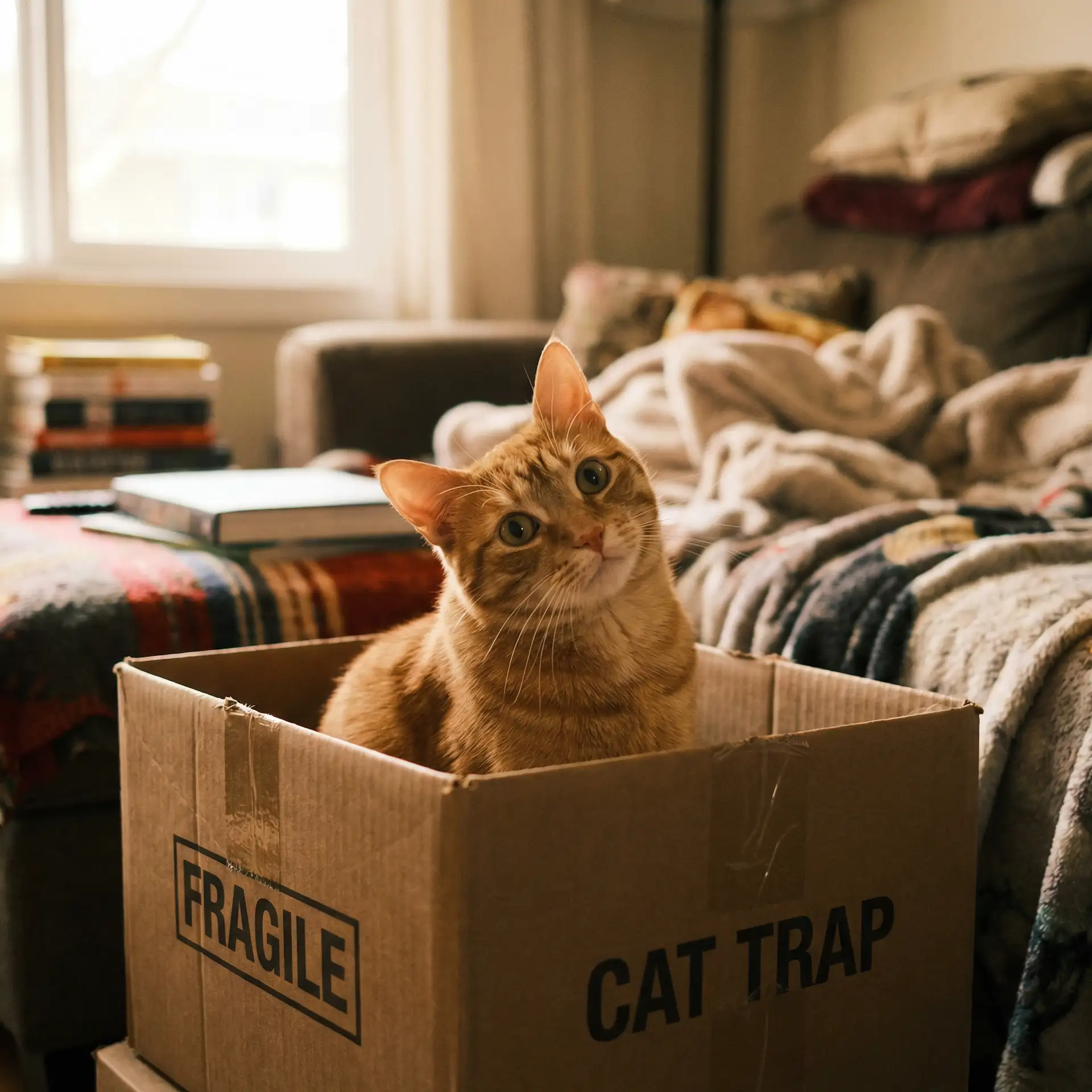 橘猫躲在纸箱里 - 爱情岛论坛永久免费线路